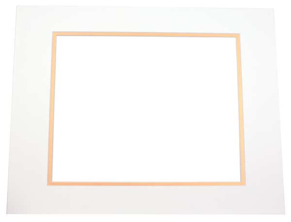 Passepartout Dubbel tjock Elfenben/Guld 30,5x40,6cm med 19,4x29,5cm Fönster (10 st) [MD20106]