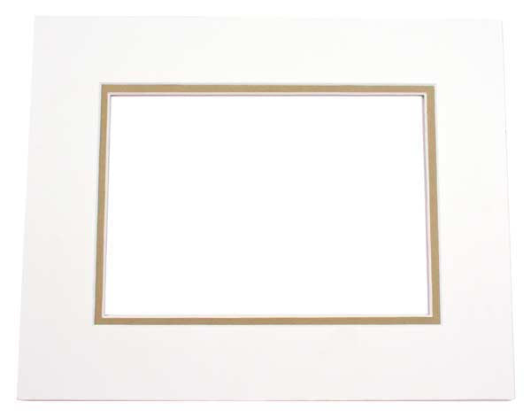 Passepartout Dubbel tjock Elfenben/Olivgrön 27,9x35,6cm med 19,4x24,5cm Fönster (10 st) [MD20022]