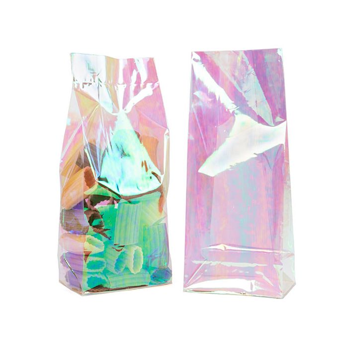 Flat Bottom Gusset w/ Paper Insert Iridescent, 2.2 Mil 12,7x7,6x30,5cm (50 st) [HFGPB1]