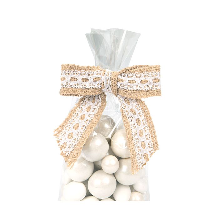 Bågar förbundna Jute 8,9 cm (25 st) [JBOWL]