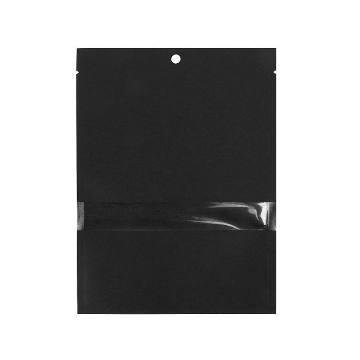 Kraftpåsar svarta ekofiendly 12,7x17,8 cm förslutningsbara med fönster (100 st) [KHS57BKW]