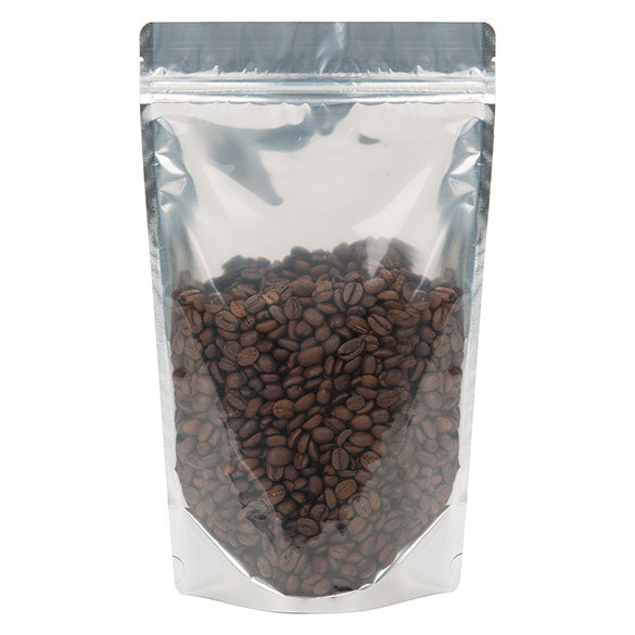 Stå upp påsar Transparent/Kraft 17x9x28,5cm | 340 gram (100 st) [ZBGK4]