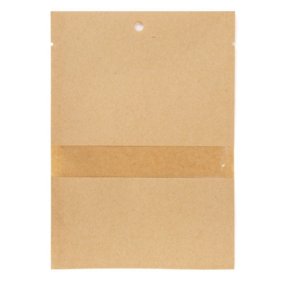 Kraftpåsar Komposterbar 10,2x15,2cm med Fönster och förseglingsbart (100 st) [KHS46W]