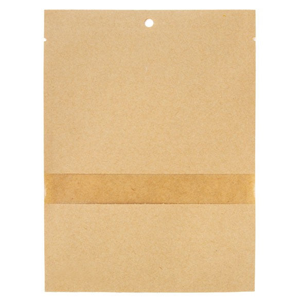 Kraftpåsar Komposterbar 12,7x17,8cm med Fönster och förseglingsbart (100 st) [KHS57W]