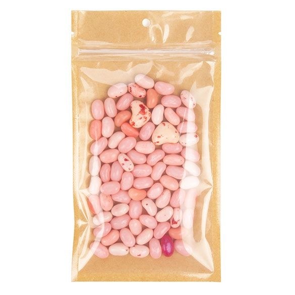 Kraftbarriärpåsar med klar framsida 10,2 x 16,5 cm med revnedragningar (100 st) [HZB5KC]