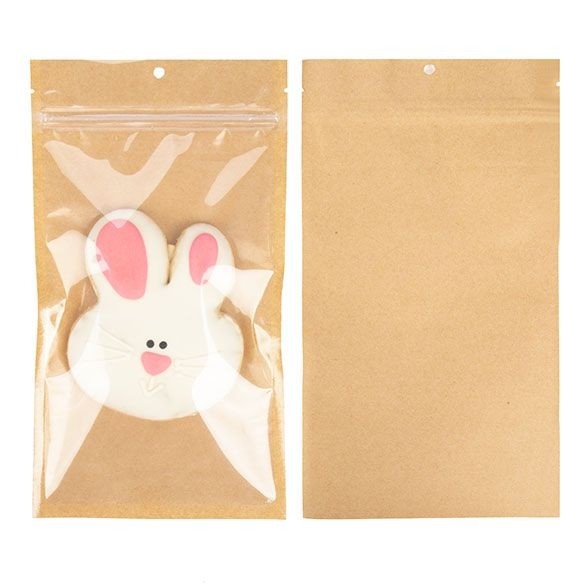 Kraftbarriärpåsar med klar framsida 12,7 x 20,8 cm med revnedragningar (100 st) [HZB6KC]