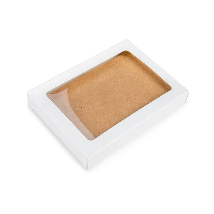 Vit presentförpackning es Window Box med fästa fönster 10,2x2,1x13,8 cm (25 st) [WKRGW313]