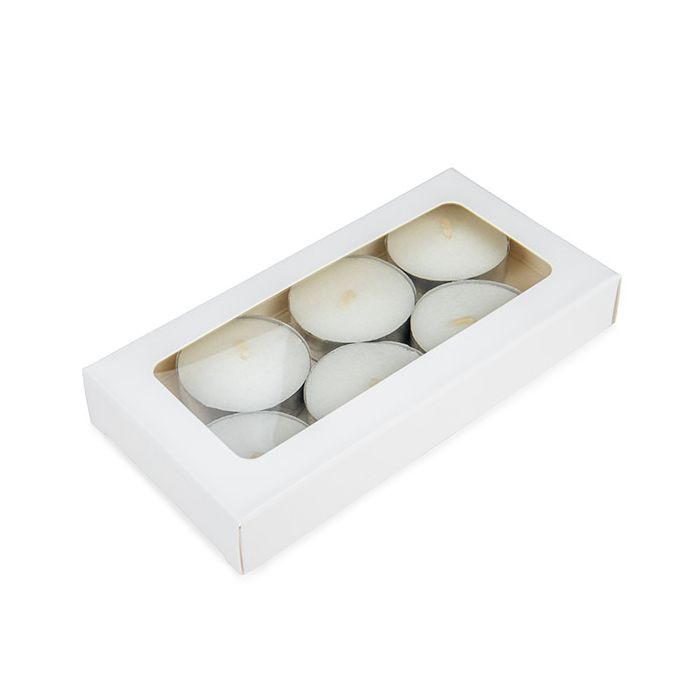 Vit presentförpackning es Window Box med fästa fönster 7x2,1x13,8 cm (25 st) [WKRGW315]