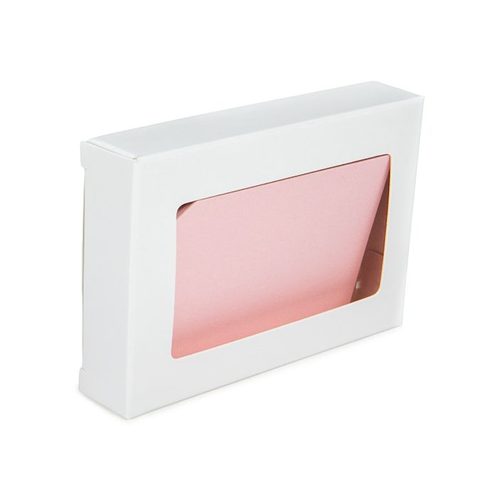 White Gift Boxes Window Box w/ attached window 7x2.1x10.3 cm