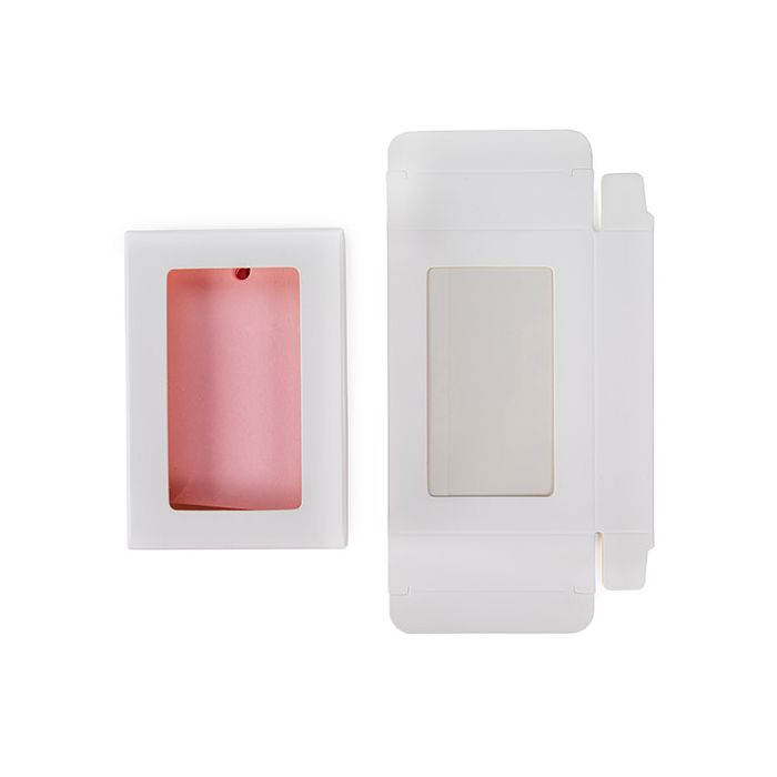 Vit presentförpackning es Window Box med fästa fönster 7x2,1x10,3 cm (25 st) [WKRGW317]