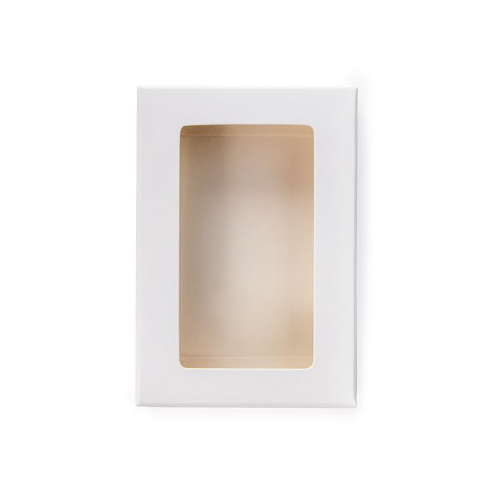 Vit presentförpackning es Window Box med fästa fönster 7x2,1x10,3 cm (25 st) [WKRGW317]