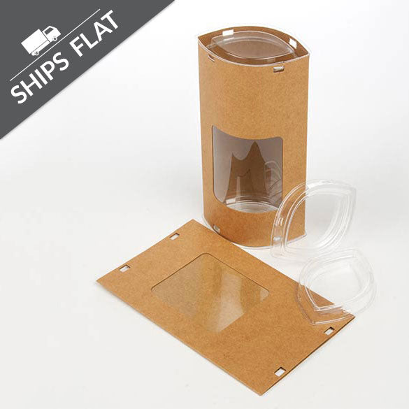 Kraft med fönster Pop-up tubkit, ögonformad 7,8 x 5,2 x 15,4 cm (25 st) [KTEWS26]