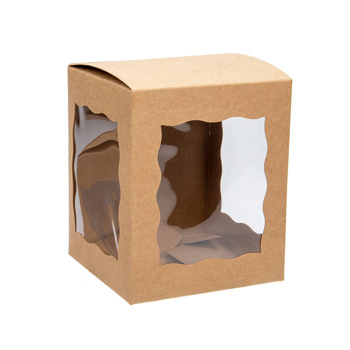 3 Sided Window Box Kraft 10,2x10,2x11,7cm