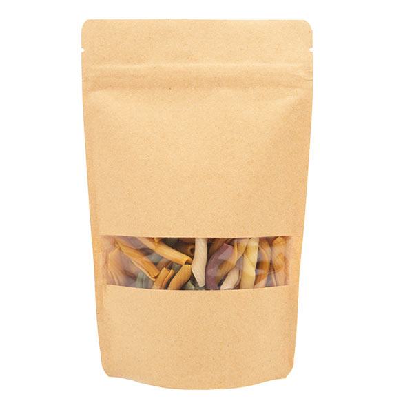 Stå upp påsar Kraft 13x7x20,5cm | 113 gram (100 st) [ZBGW3K]