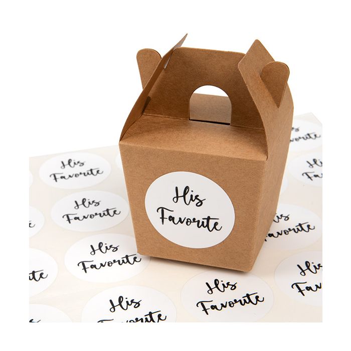 Klistermärken runt hans favorit (vit med svart text) 3,8 cm (1 ark) [LS1HHHIS]