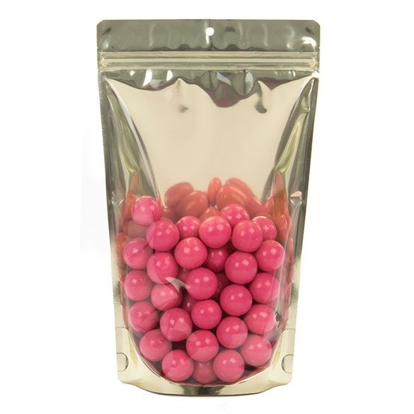 Stå upp påsar Transparent/Mat Guld 17,1x8,9x28,6cm | 340 gram (100 st) [ZBGMG4]