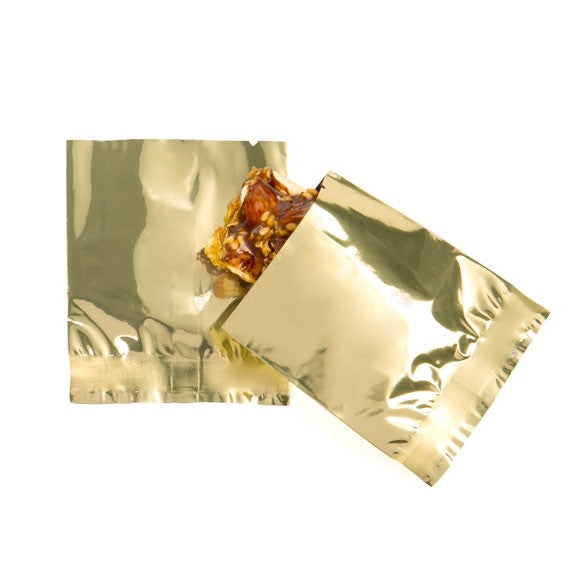 Plastpåsar Guld 5x5,5cm Metalliserad och förseglingsbart (100 st) [SMB22QG]