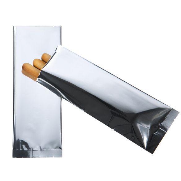 Plastpåsar Silver 7,5x20,3cm Metalliserad och förseglingsbart (100 st) [SVP38S]