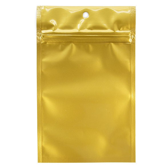 Blixtlåspåsar Transparent/Guld 9x12,5cm (100 st) [HZBB4CG]