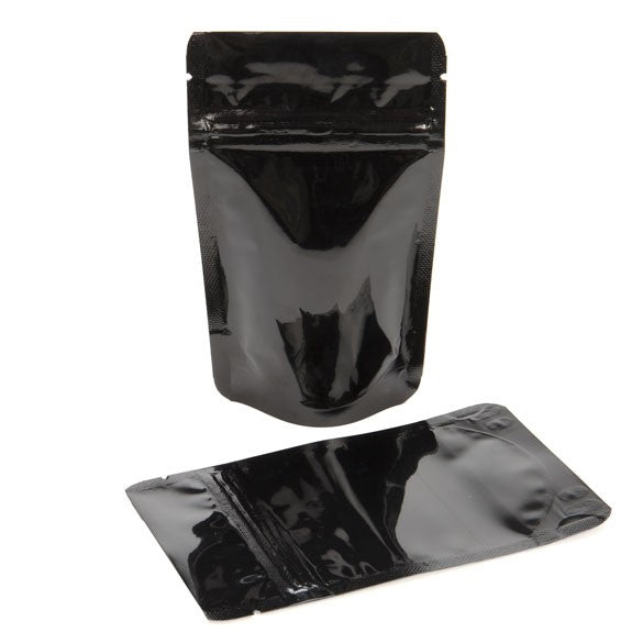 Stå upp påsar Svart 8x5x13cm | 28 gram (100 st) [ZBGM1B]