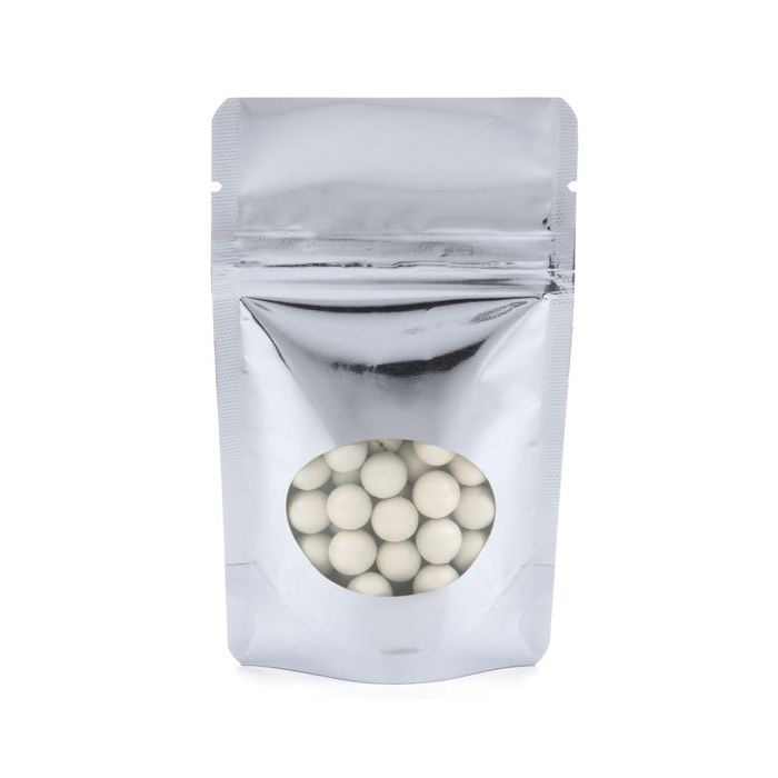 Stand Up Pouches Silver with oval Window 8x5x13cm | 28 grams