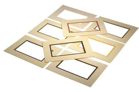 Passepartout Dubbel tjock Elfenben/Svart 12,7x17,8cm med 9,2x14,3cm Fönster (10 st) [MD20129]