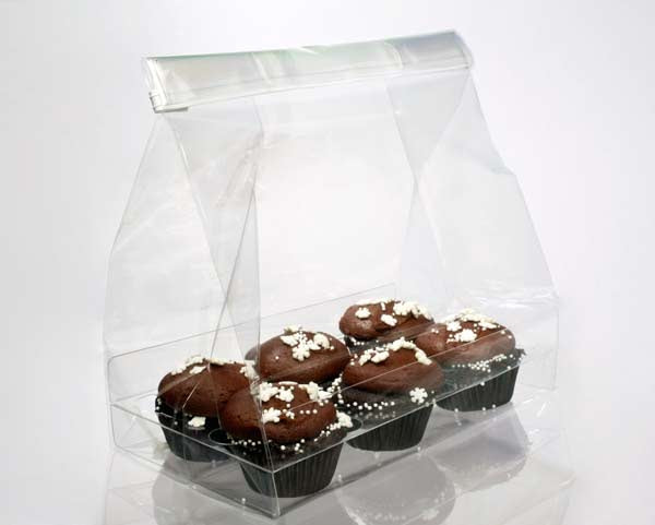 Cupcakepåsar för sex miniatyrer med insats 17,8 x 10,2 x 22,9 cm (100 st) [CBG6]