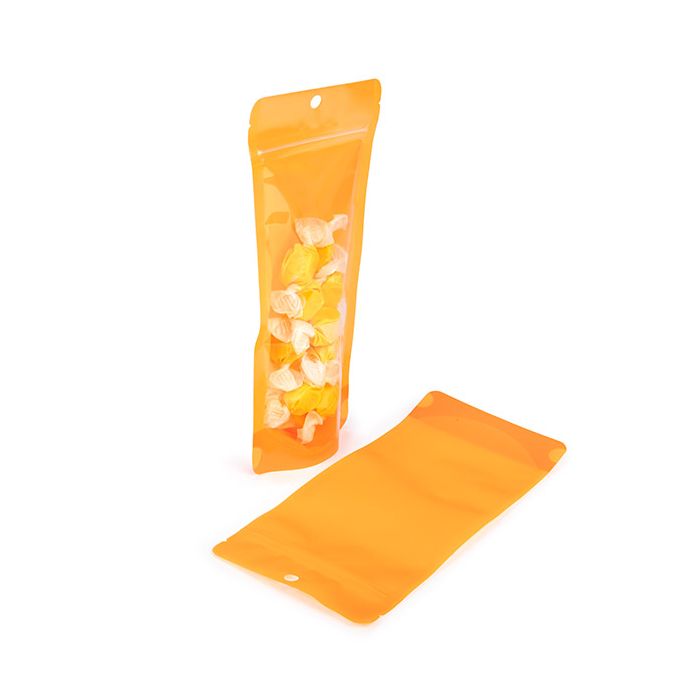 Stå upp påsar Neon Orange 10.8x6x23.8 cm w/ Hang Hole (100 st) [ZBGN1NOR]