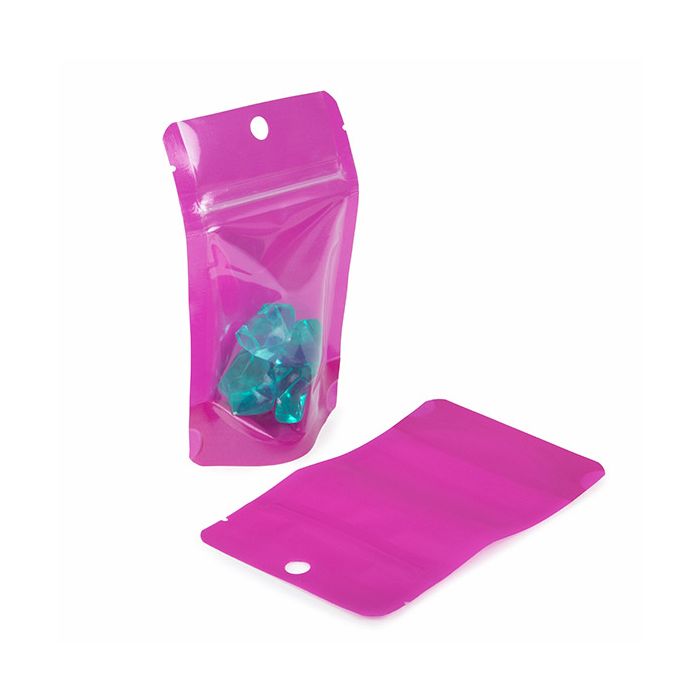Stå upp påsar Neon Purple 7.9x5.1x13 cm med hängande hål (100 st) [ZBGN1PR]
