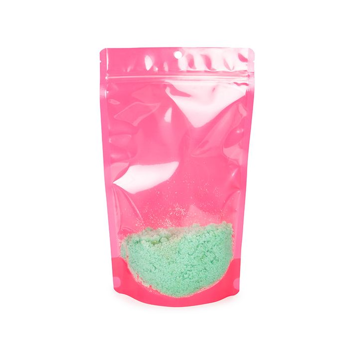 Stand Up Pouch Neon Pink 17.1x8.9x28.6 cm w/ Hang Hole