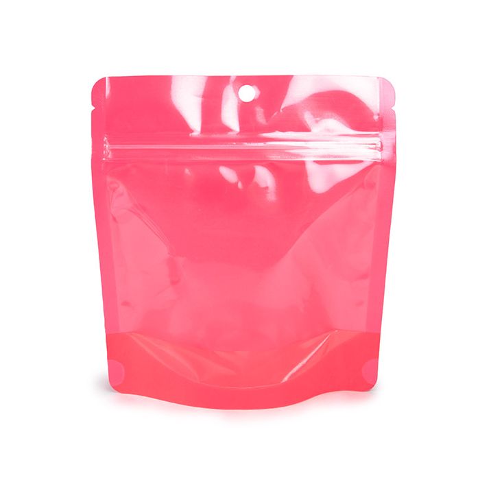 Stå upp påsar Neon Pink 15.9x6.4x14.6 cm med hängande hål (100 st) [ZBGNSHZPK]