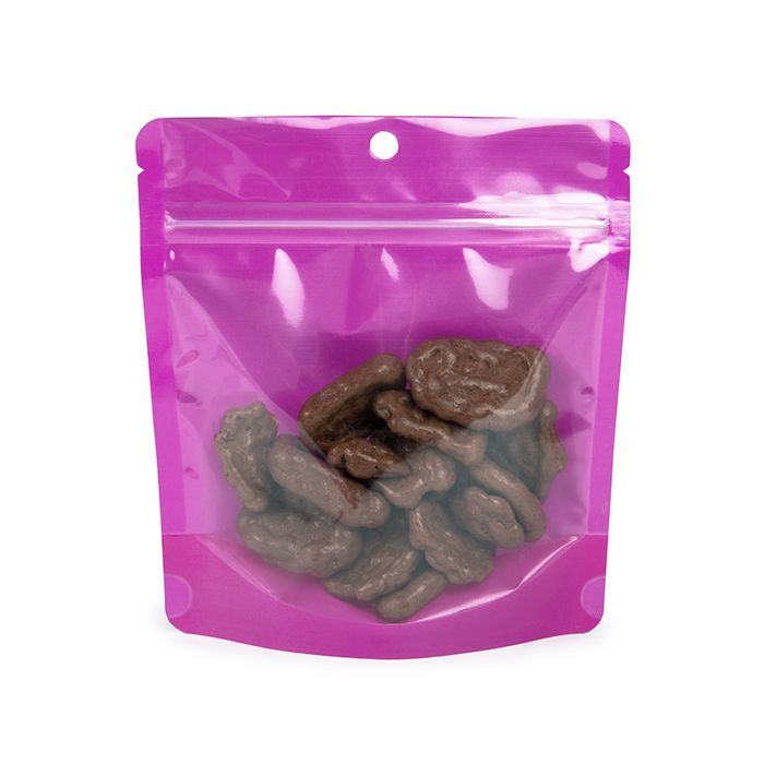 Stå upp påsar Neon Lila 15.9x6.4x14.6 cm med hängande hål (100 st) [ZBGNSHZPR]