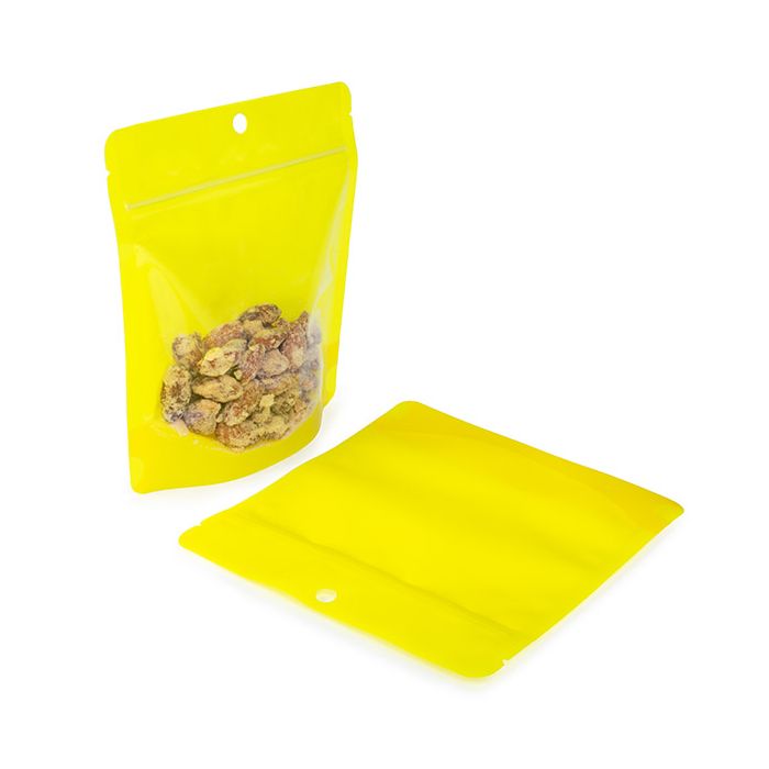 Stå upp påsar Neon Yellow 15.9x6.4x14.6 cm med hängande hål (100 st) [ZBGNSHZYW]