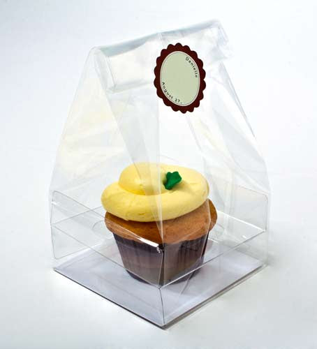 Cupcakepåsar med pappersbotten för singlar 10,2 x 10,2 x 17,8cm (100 st) [CBG4]