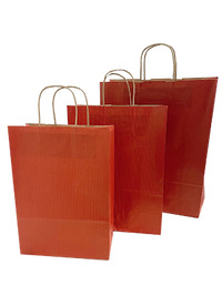 Paper Carrier Bags dark Red 32+12x41cm Kraft 100 grams