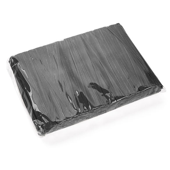Säcktråd remsor 10,2x0,4cm Papper Svart (1000 st) [TT4BK]