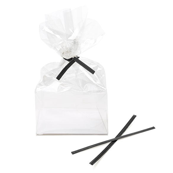 Säcktråd remsor 10,2x0,4cm Papper Svart (1000 st) [TT4BK]