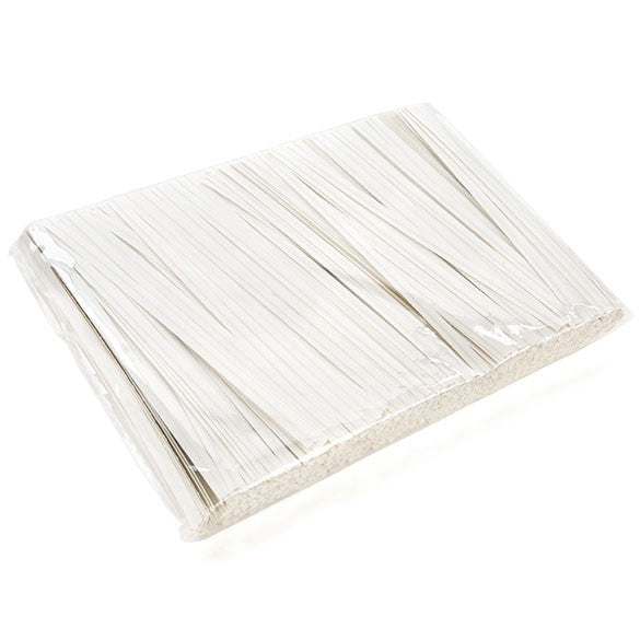 Säcktråd remsor 10,2x0,4cm Vit Papper (1000 st) [TT4WH]
