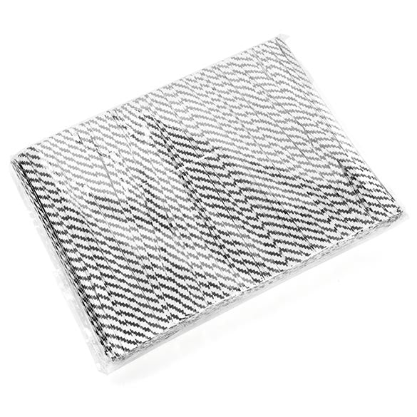 Säcktråd remsor 10,2x0,4cm Papper Vit/Svart randig (1000 st) [TT4WKS]
