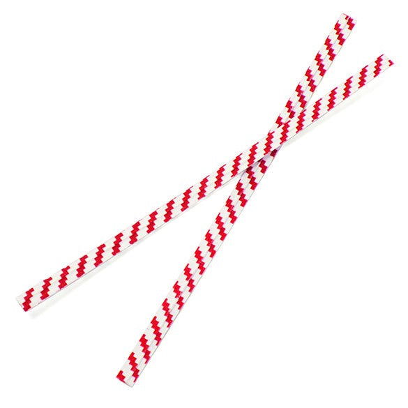 Säcktråd remsor 10,2x0,4cm Papper Vit/Röt randig (1000 st) [TT4WRS]