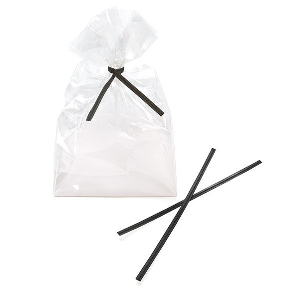 Säcktråd remsor 15,2x0,4cm Papper Svart (1000 st) [TT6BK]