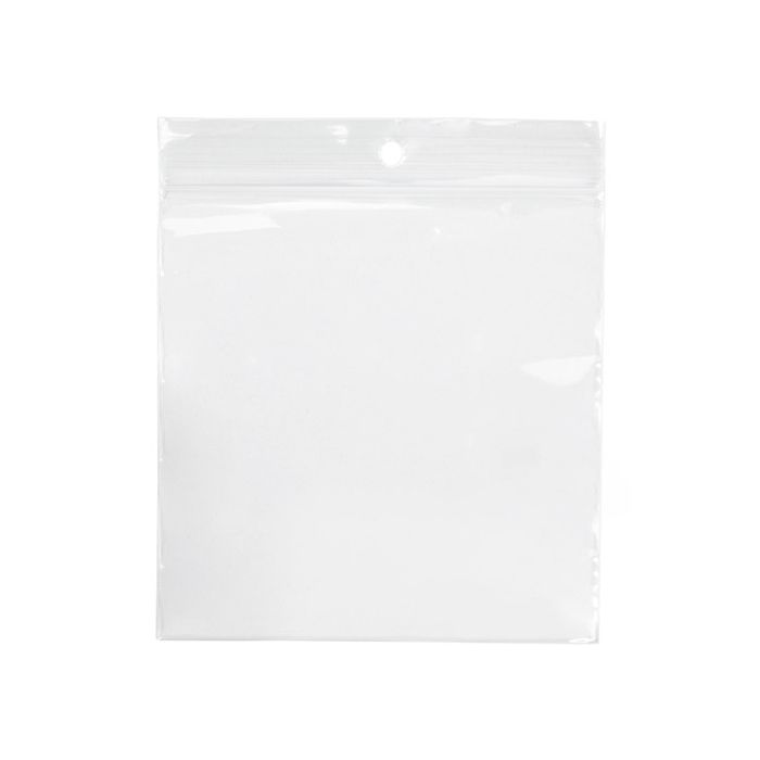 Crystal Klart Polyethylene Zipper Bags w/ Round Hang Hole 10.2x10.2 cm (100 st) [CEZR44]