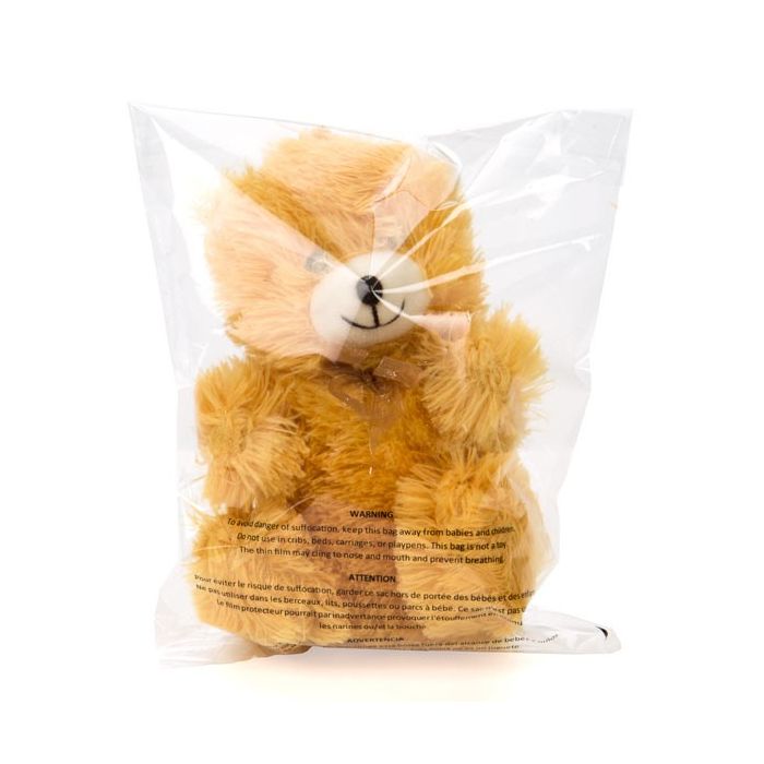 Plastpåsar med Kvävningsvarning 20,3x25,4cm Transparent med Tejpremsa (100 st) [PFW1810]