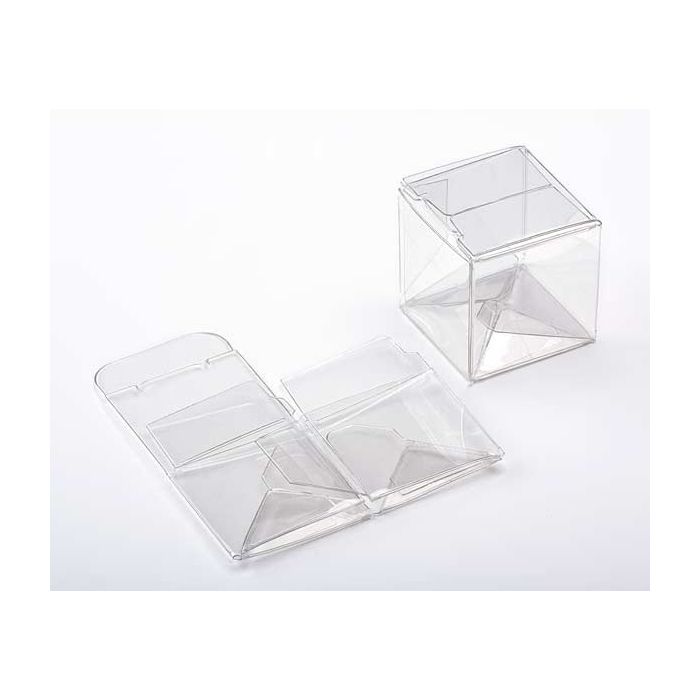 Plastlådor 3,8x3,8x3,8cm Kristallklart med automatisk Botten (25 st) [PLB103]