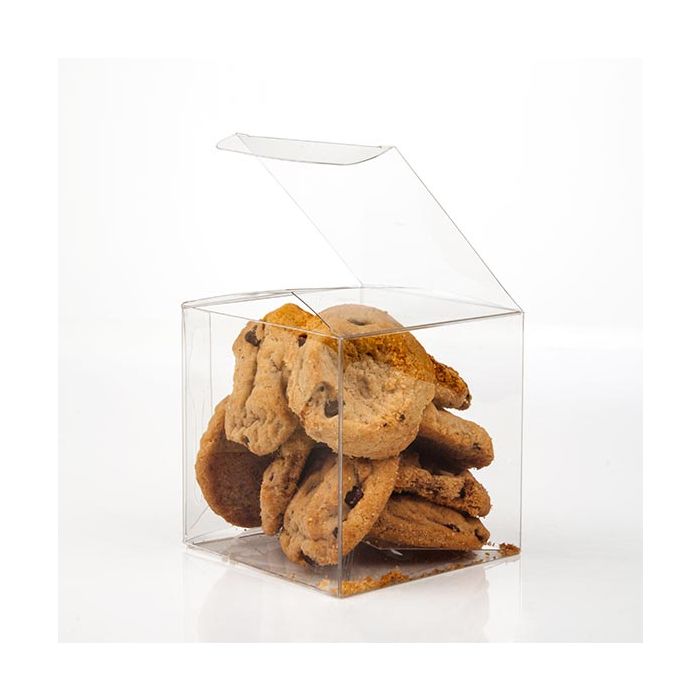 Plastlådor 7,6x7,6x7,6cm Kristallklart med automatisk Botten (25 st) [PLB58]