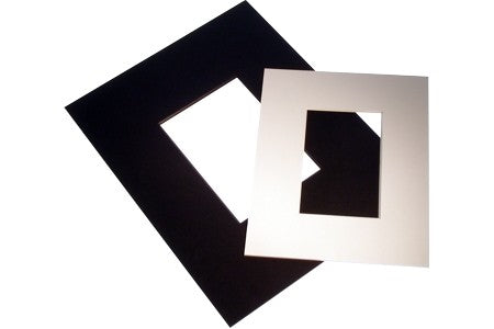 Passepartout Dubbel tjock Vit 27,9x35,6cm med 11,4x16,5cm Fönster (25 st) [MS31003]