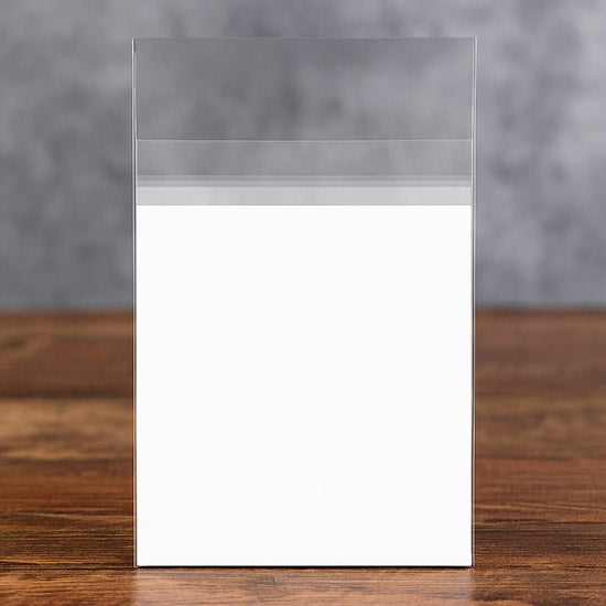 Plastpåsar 8,5x13,1+3,8cm Premium Transparent med Tejpremsa (100 st) [PR3]