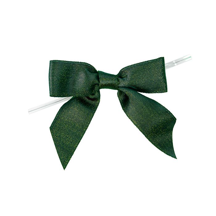 Pre-tied Bow Metallic Spruce 8.9 cm