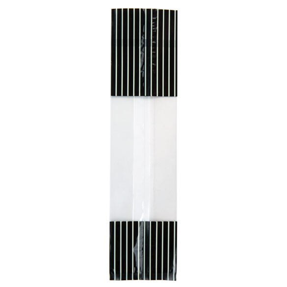 Tryckta Påsar Svart med Kräm Ränder 6,7x4,8x27,3cm med Sidoinvik (100 st) [G2BKC]