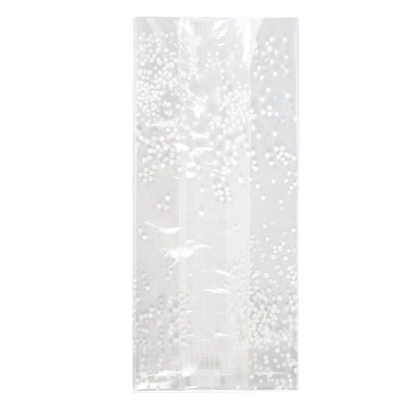 Tryckta Påsar små Prickar Vit 10,2x6,4x24,1cm med Sidoinvik (100 st) [G4SW]